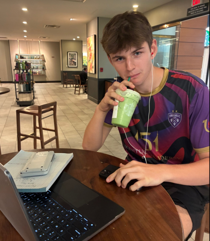 Mason Williams working at a cafe